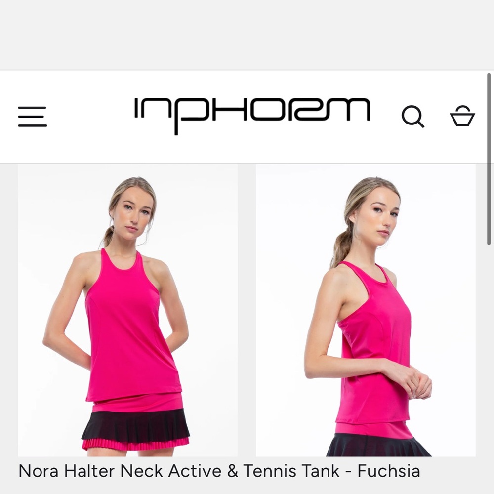 Women’s Pink Tank Sz M Inphorm Sports Athletic Tennis Built in Bra Lightweight